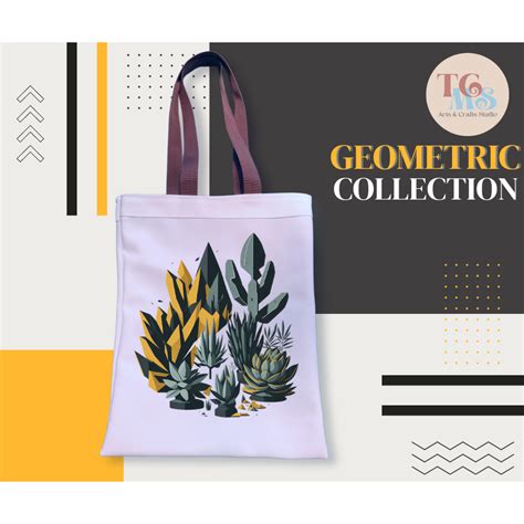 Tcms Geometric Canvas Tote Bags Design Set 2 Shopee Philippines