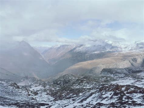 Panoramic View Of Naked Mountain Peaks With Snow Stock Image Image Of Snow Summit 238803637