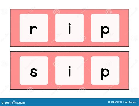 Cvc Short Vowel Words Flashcards 36 Stock Illustration Illustration