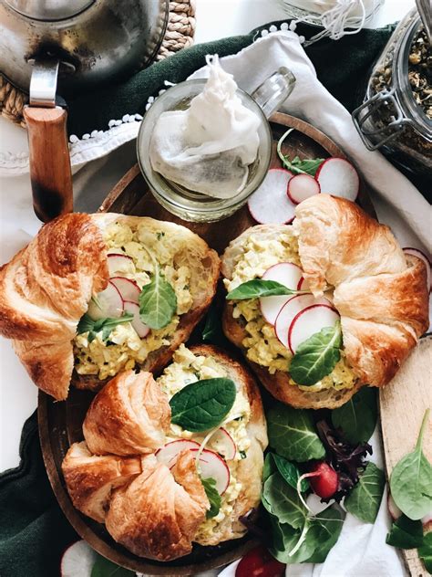 Curried Egg Salad Croissant Sandwiches Bev Cooks