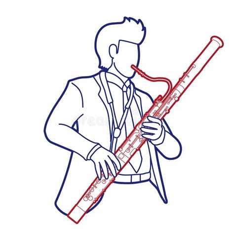 Cartoon Bassoonist Musician Playing A Bassoon Stock Vector Illustration Of Instrument Clip