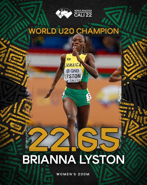 World Athletics On Twitter World U20 Champion 🥇 Brianna Lyston 🇯🇲