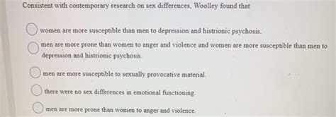 Solved Consistent With Contemporary Research On Sex Chegg