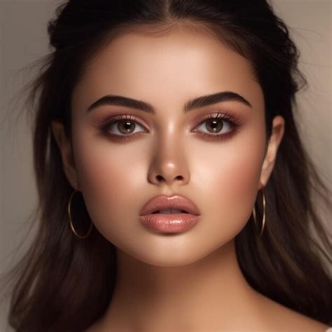 A Woman With A Red Eye Shadow On Her Face Premium Ai Generated Image