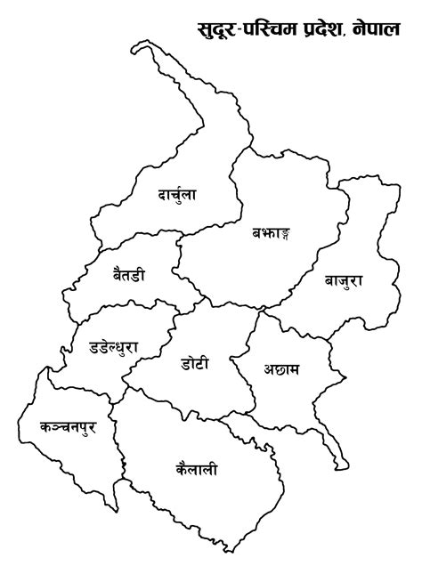 Map of Sudurpaschim Pradesh Nepal | Clipart Nepal