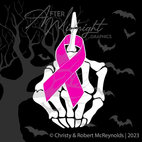 Middle Finger Cancer Ribbon Fuck Cancer Vinyl Graphic Decal Sticker Etsy