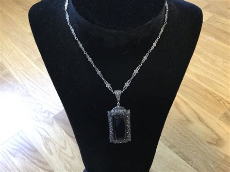 gamal silver halsband med hänge och sten längd 405986680 ᐈ Köp på