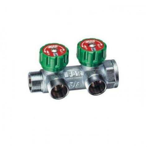 Коллектор FAR FK 3821 3412TP регулирующий проходной ВР-НР 3/4"х1/2" с 2 ...