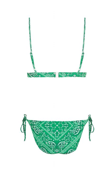 Bikini Sporty Bandana Verde Tie Con Lazo Robin Collection Robin Collection