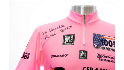 Pink Jersey Signed By Pavel Tonkov Giro D Italia Charitystars