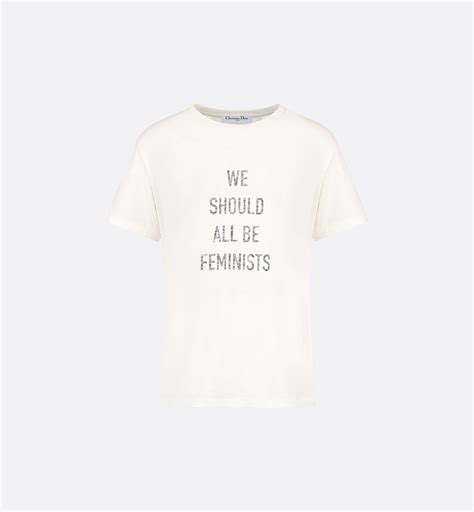 We Should All Be Feminists T Shirt White Cotton Jersey And Linen Dior