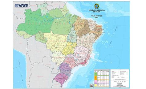 Imagens Do Mapa Político Do Brasil - Nova edição do Mapa Político do Brasil é lançado pelo IBGE depois de ...