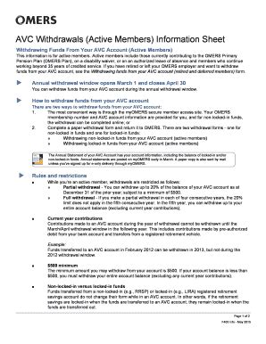 Omers Avc Withdrawal Fill Online Printable Fillable Blank PdfFiller