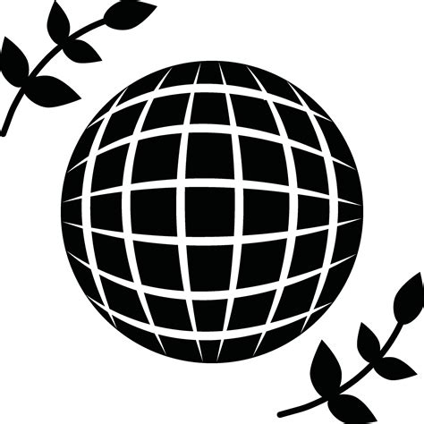 Black color of globe icon and leaf. 24923987 Vector Art at Vecteezy