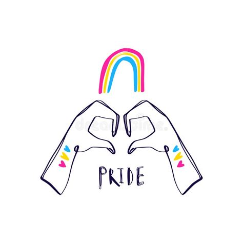 Pansexual Pride Grunge Style Flag And Abstract Human Face Line Art Gay And Lesbian Icon Symbol