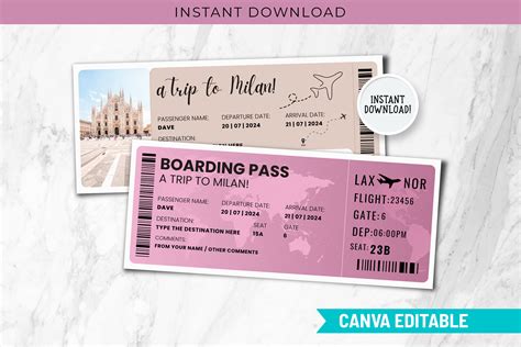 Digital Milan Surprise Trip Gift Ticket Graphic by SnapyBizCreative