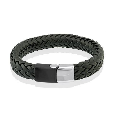 Italgem Steel And Leather Bracelets Touch Of Modern