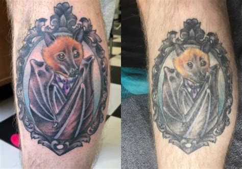 Victorian Bat by Saranna at Osprey Tattoo, Weymouth ((L) Fresh vs. (R ...