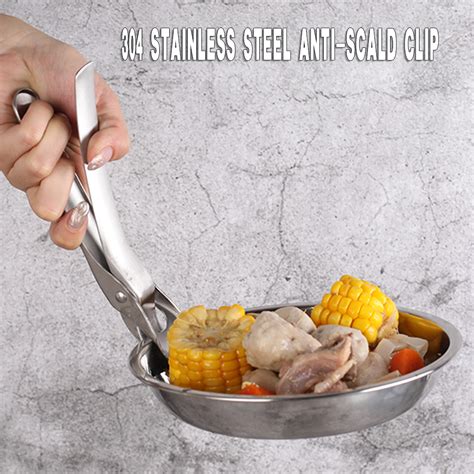 304 Stainless Steel Gripper Hot Plate Gripper Combo Heat Resistant Anti Scald Dish Lifter