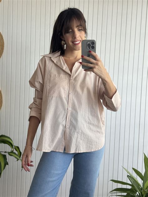 Camisa Poplin Nude Vicca
