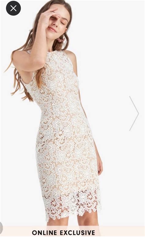 Fayth Zoey Crochet Pencil Dress In White Nude Women S Fashion Dresses Sets Dresses On Carousell