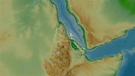 Eritrea Map Glide Regions Physical Stock Video Pond