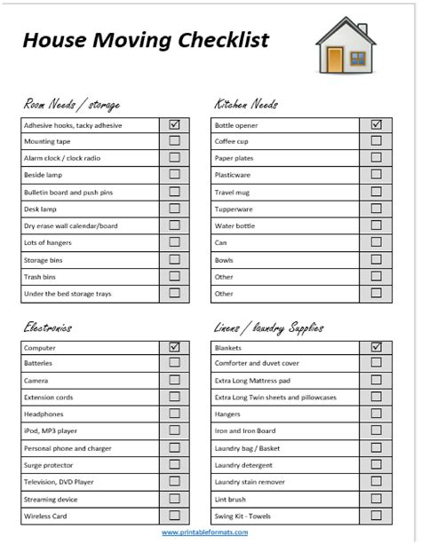 Simple House Moving Checklist Template by Jason Stiff - Issuu