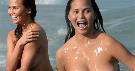 Chrissy Teigen Goes Completely NAKED In The Sea For Shoot And Husband