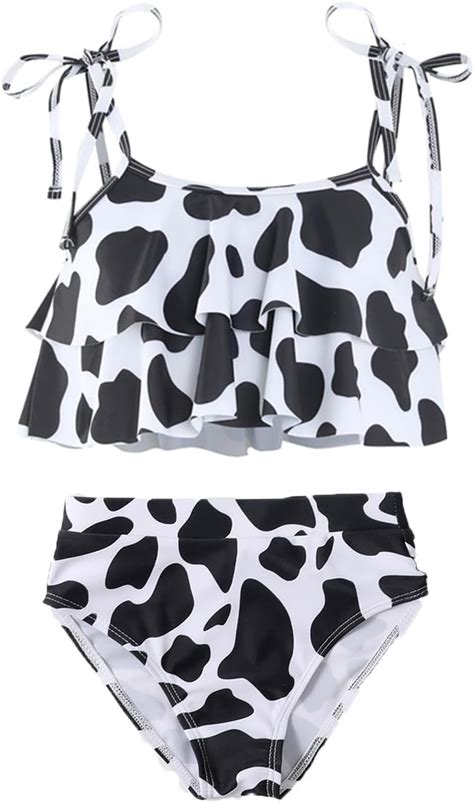 Amazon Akwlyicox Girls Two Piece Swimsuit Cute Hawaiian Ruffle Bikini Summer Beach Swimwear