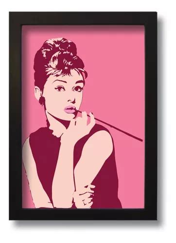 Quadro Decorativo Audrey Hepburn 33x43 Cm Parcelamento Sem Juros