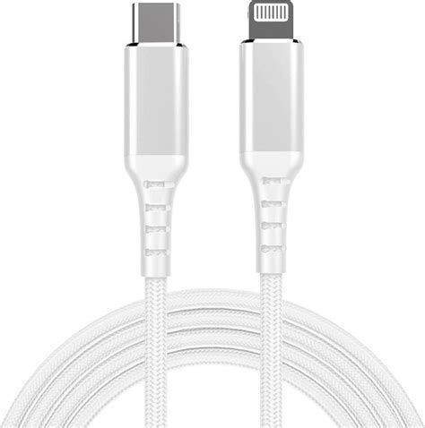 Usb C Naar Lightning Kabel 20 Superspeed Nylon Mantel Wit 05 Meter Allteq