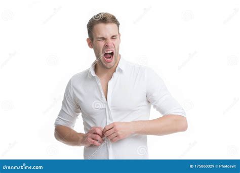Yawn Handsome Muscled Man Yawning Naked On Black Stock Photo CartoonDealer