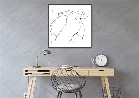 Lesbian Art Print Sapphic Art Nude Line Drawing Sensual Art Fine Art Nude Print Etsy