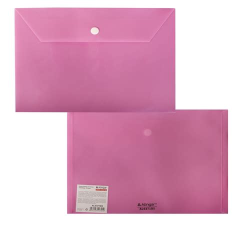 Папка-конверт на кнопке Alingar, B5, 185х250 мм, 160 мкм, ассорти ...