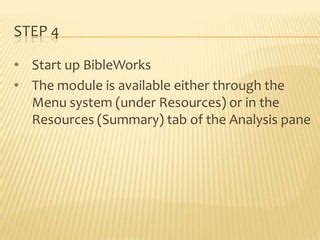 Adding Modules To Bibleworks Ppt