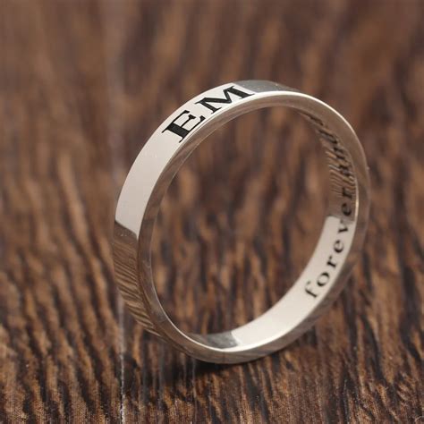 Buy Custom Name Solid Silver Ring Men Two Sides