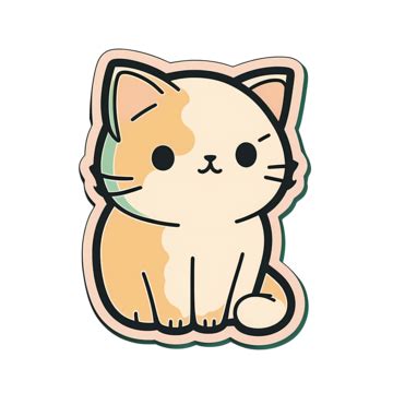키티 귀여운 고양이 스티커 새끼 만화 일러스트, 만화 일러스트, 스티커 일러스트, 귀여운 일러스트 PNG 일러스트 및 PSD ...