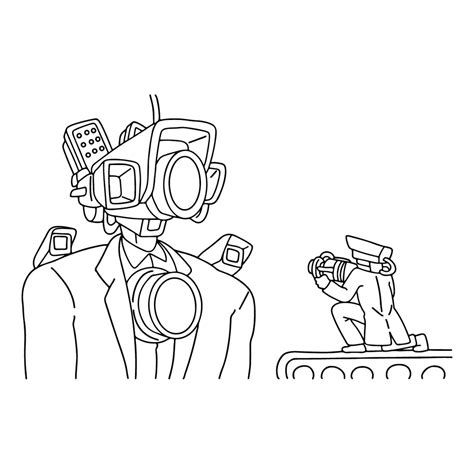 Раскраска Гигантский КамераМен распечатать или скачать