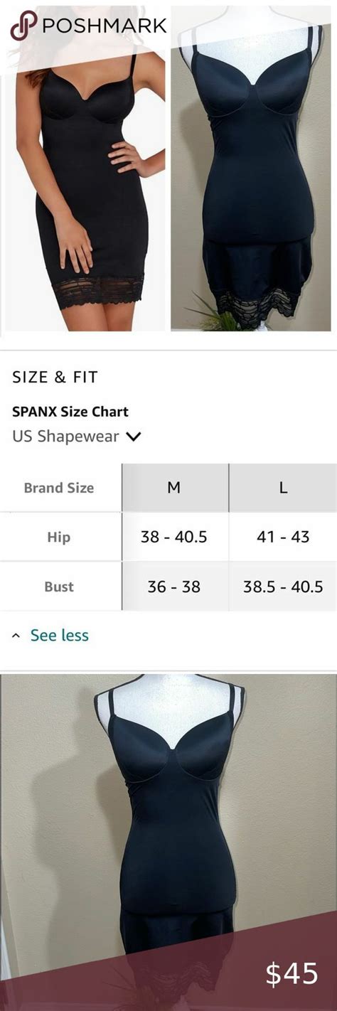 Spanx Assets Red Hot Label By Luxe Lean Firm Control Lace Slip L Very Black Lace Slip