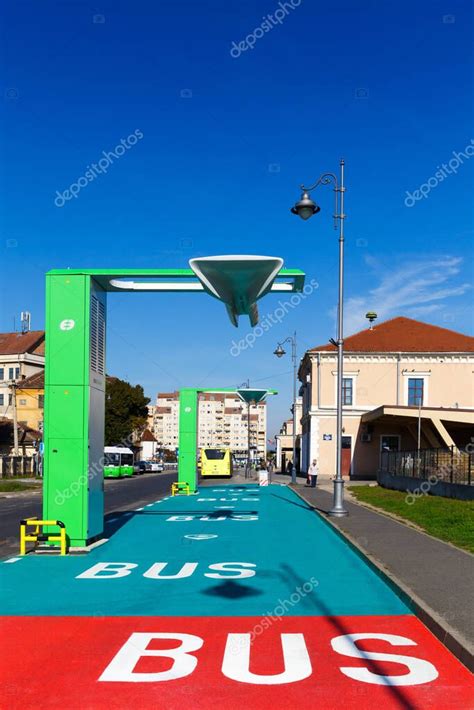 Sibiu Romania October 8 2022 Electric Bus Charging Stations For E