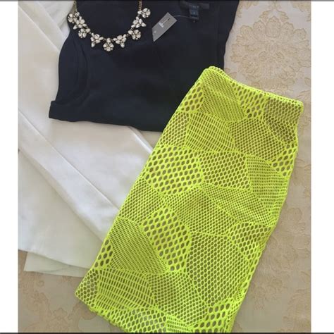 Skirts New Yellow Lace Nude Mini Skirt Small S Poshmark