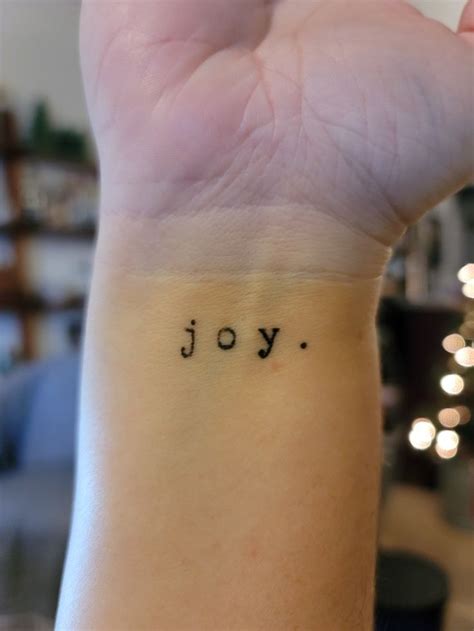 Joy Tattoo Joy Tattoo Side Wrist Tattoos Discreet Tattoos For Women