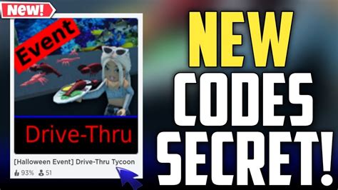 Drive Thru Tycoon New Codes ROBLOX SECRET CODES HALLOWEEN EVENT