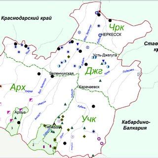 map  karachay cherkessia  localities  priority conservation  scientific
