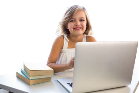 Smiling Girl With Laptop Png Transparent Images Free Download Vector