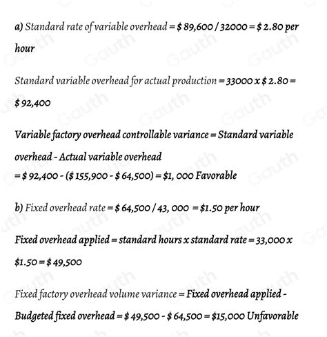 Solved Factory Overhead Cost Variances Port Norris Textiles