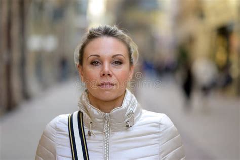 Close Up Of An Woman With Blonde Hair Stock Image Image Of Standing Blonde