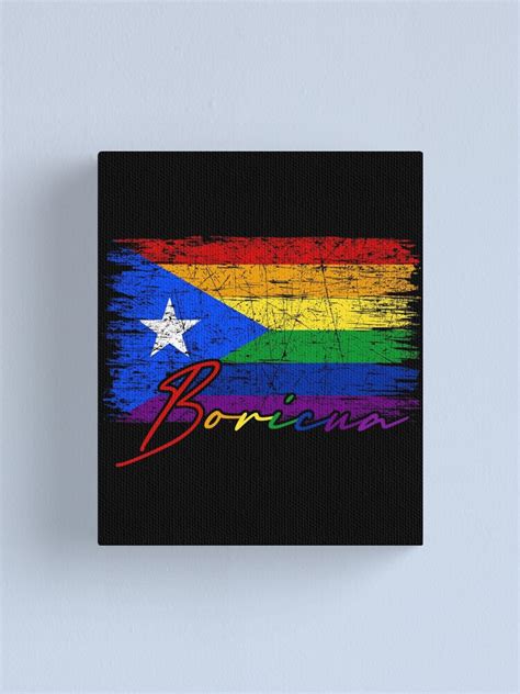 Puerto Rico Boricua Lgbt Gay Pride Flag Canvas Print For Sale By Rosannaart Redbubble