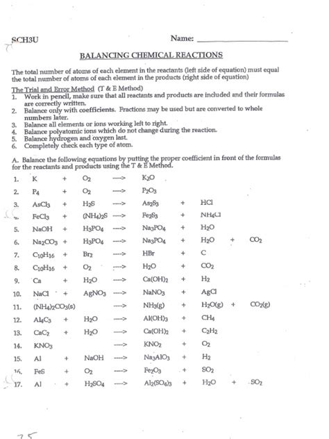 02 - Balancing Equations 1 Worksheet | PDF