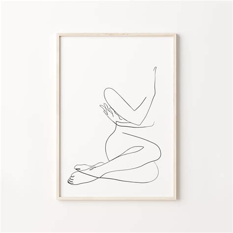 Woman Printable Wall Art Female Nude Body Print Abstract Woman Art Fine Line Poster Female